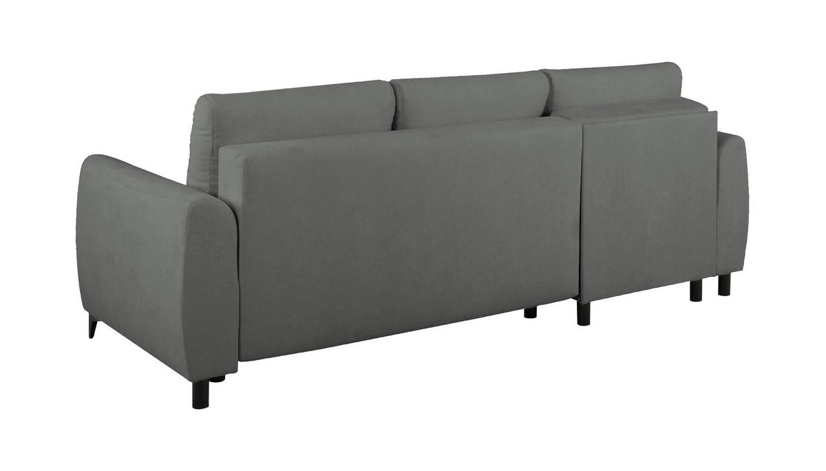 ECKSOFA Moli Dunkelgrau Bouclé  - Dunkelgrau/Schwarz, Design, Textil/Metall (236/148cm) - MID.YOU