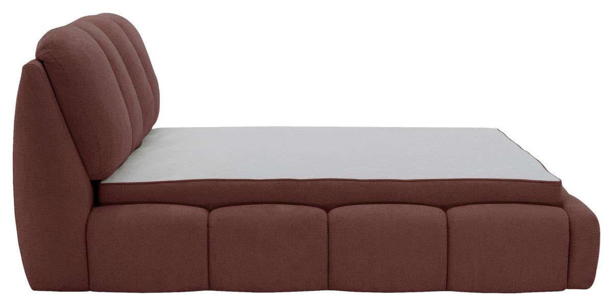 POLSTERBETT 180/200 cm,  in Rot, gepolstertes Kopfteil, Lattenrost, Bettkasten,  - Rot/Schwarz, Design, Holz/Kunststoff (180/200cm) - Chameo