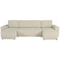 Wohnlandschaft inkl. Funktion Creme Cord  - Creme/Schwarz, KONVENTIONELL, Textil (146/317/146cm) - Xora