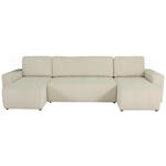 Wohnlandschaft inkl. Funktion Creme Cord  - Creme/Schwarz, KONVENTIONELL, Textil (146/317/146cm) - Xora