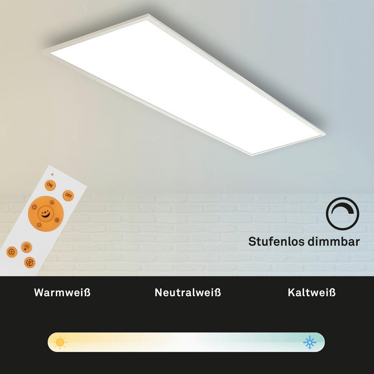 LED-DECKENLEUCHTE 119.5/29.5/4.8 cm   - Weiß, Design, Kunststoff/Metall (119.5/29.5/4.8cm)
