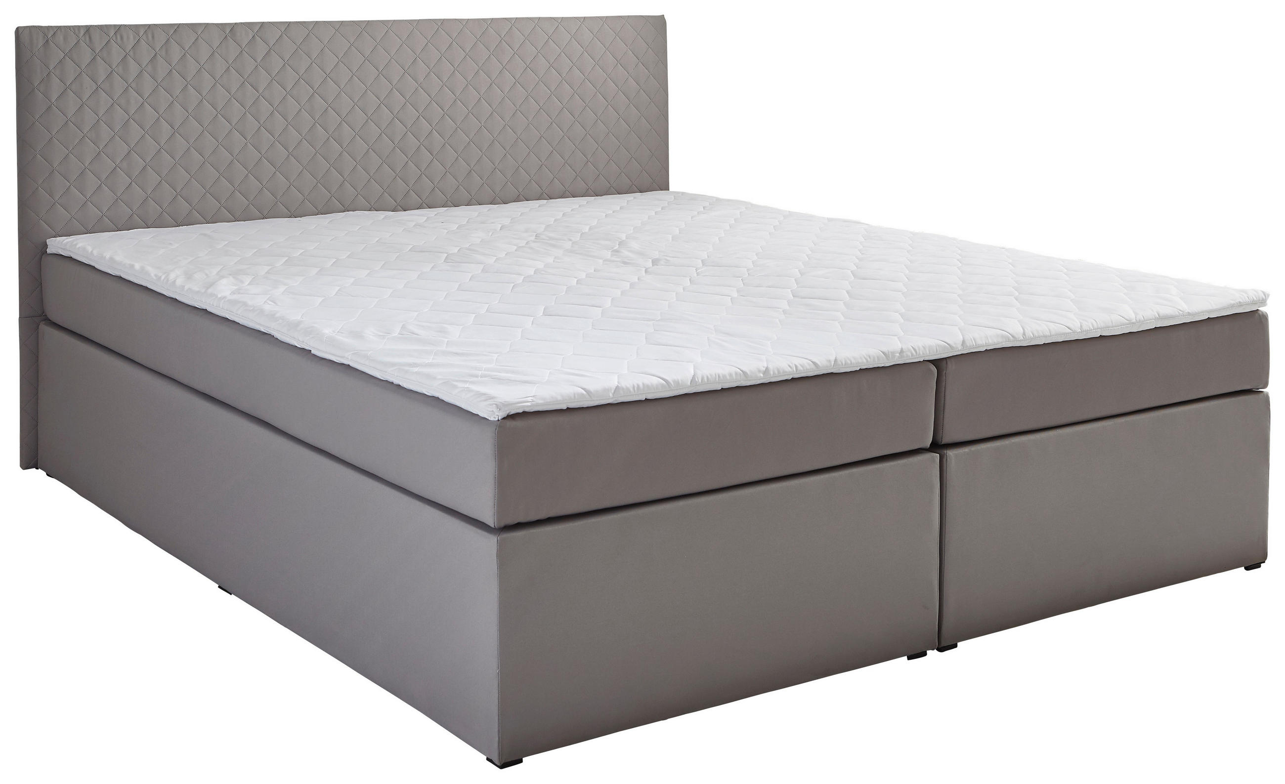 POSTELJA Z VZMETNICO 160 cm   x 200 cm  , tekstil svetlo siva  - svetlo siva, Design, tekstil/leseni material (160/200cm) - Carryhome