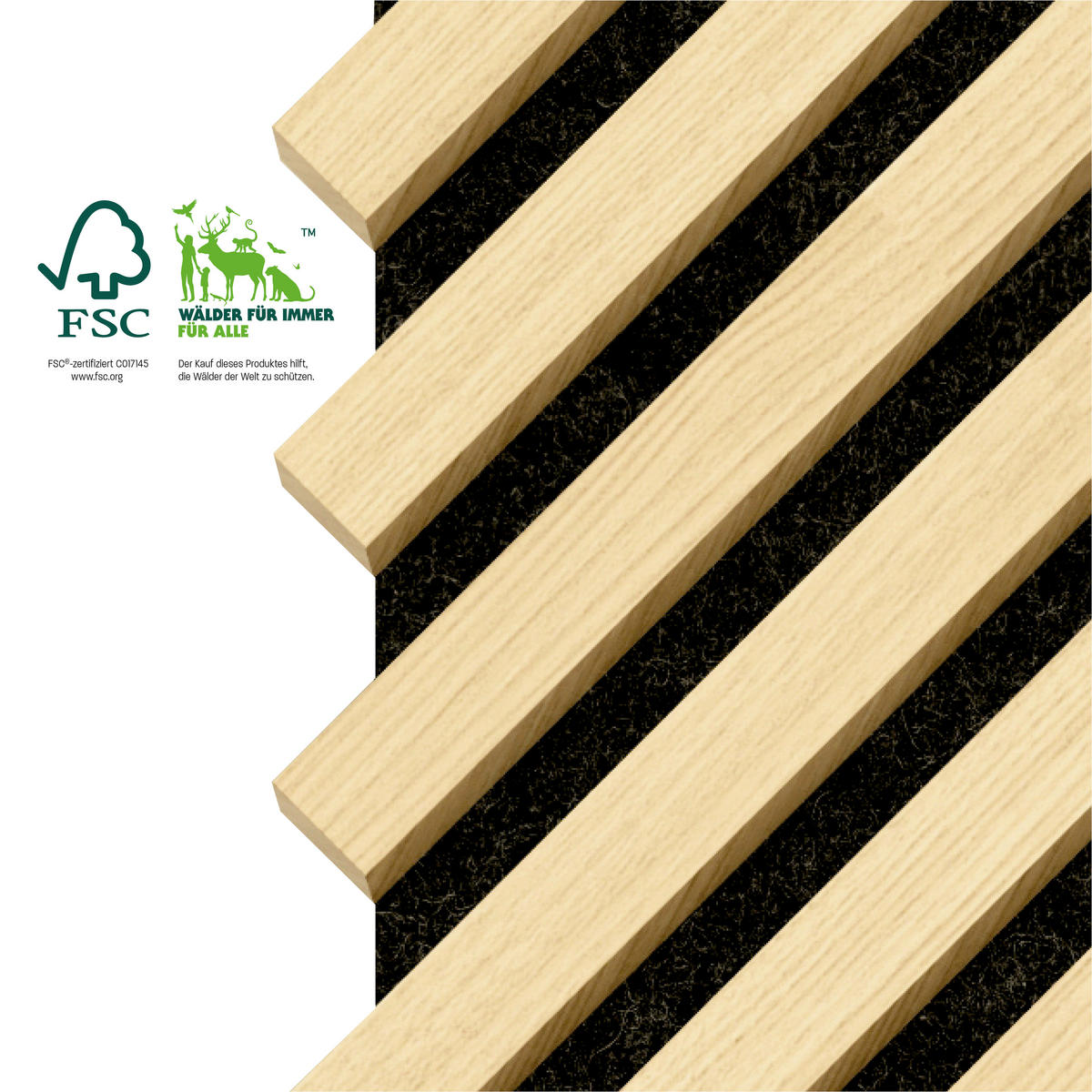 AKUSTIKPANEEL teilmassiv Sonido Herringbone  - Hellbraun/Eichefarben, Basics, Holzwerkstoff/Kunststoff (275/52/1.8cm) - Novel