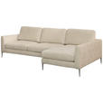 ECKSOFA Beige Chenille  - Beige/Silberfarben, KONVENTIONELL, Textil/Metall (284/143cm) - Carryhome
