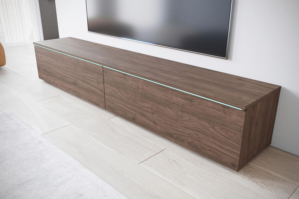 TV-SZEKRÉNY 180/30/33 cm  - diófa színű/szürke, Design, műanyag/faalapú anyag (180/30/33cm) - P & B