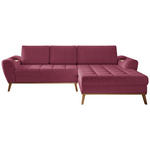 ECKSOFA in Webstoff Dunkelrot  - Eichefarben/Creme, Design, Holz/Textil (282/175cm) - Carryhome