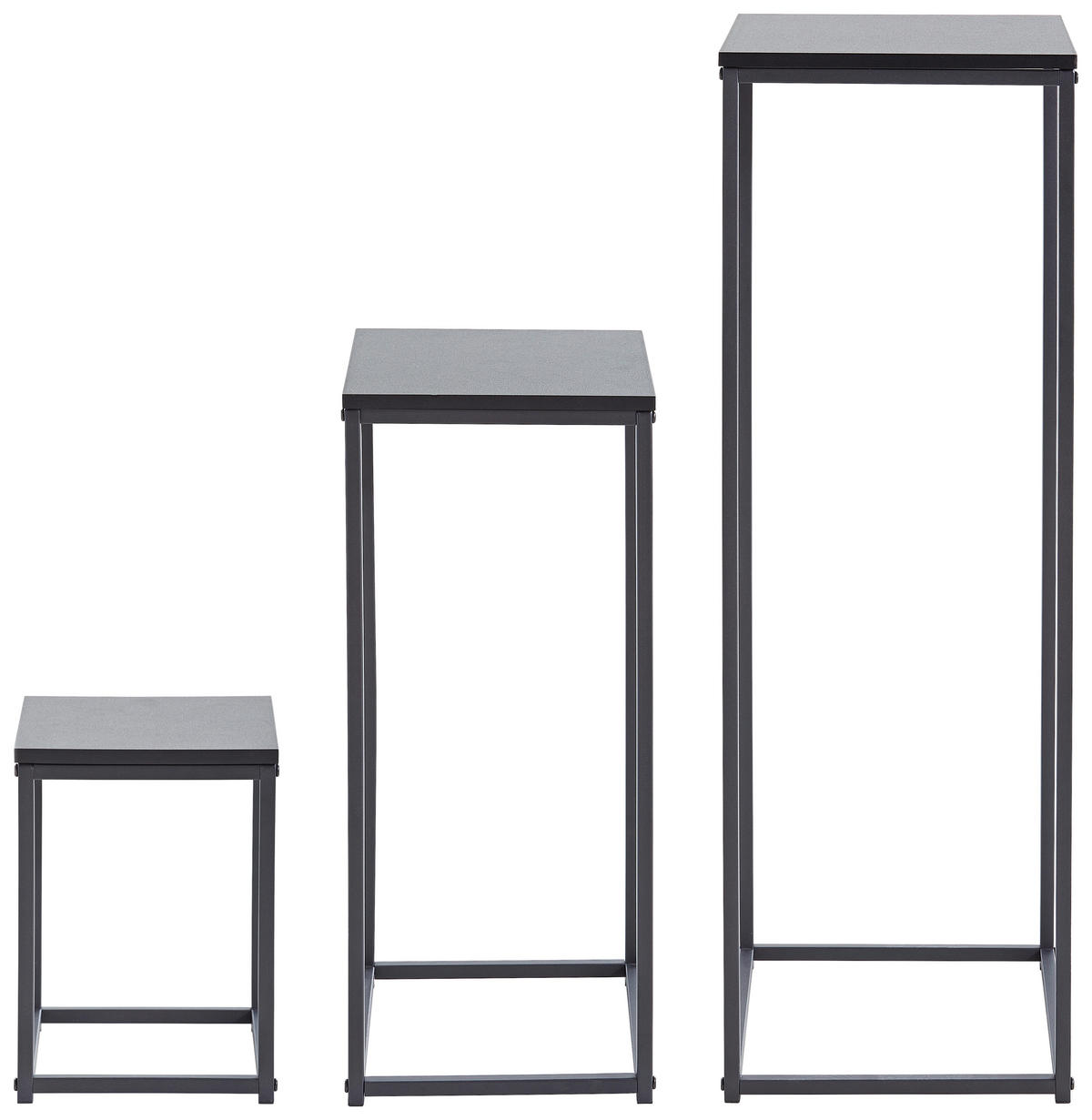 SET MIZIC, 30/90/30 cm črna  - črna, Moderno, kovina/leseni material (30/90/30cm) - MID.YOU
