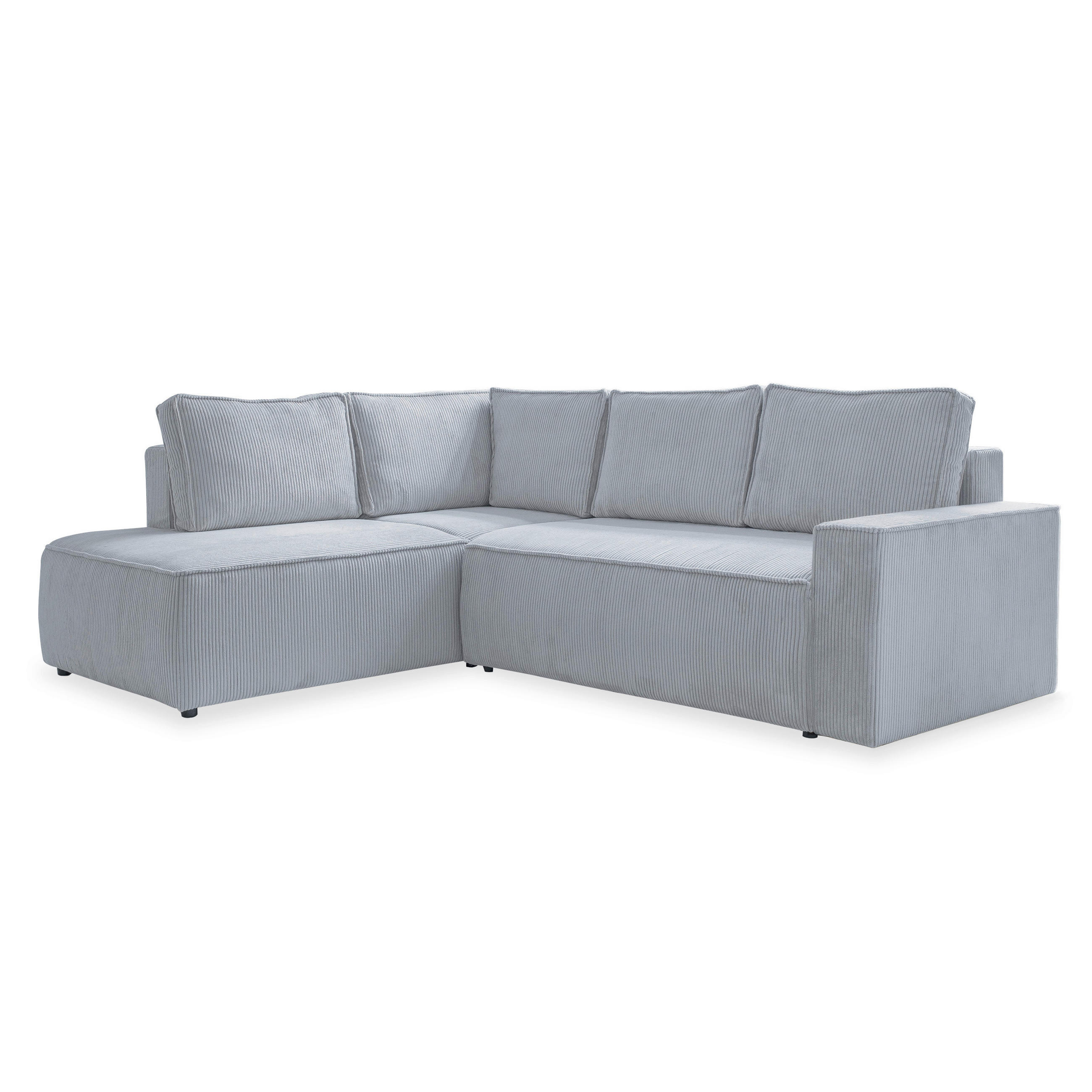 KUTNA GARNITURA tekstil  svijetlo siva   - svijetlo siva/crna, Design, tekstil/plastika (194/247cm) - MID.YOU