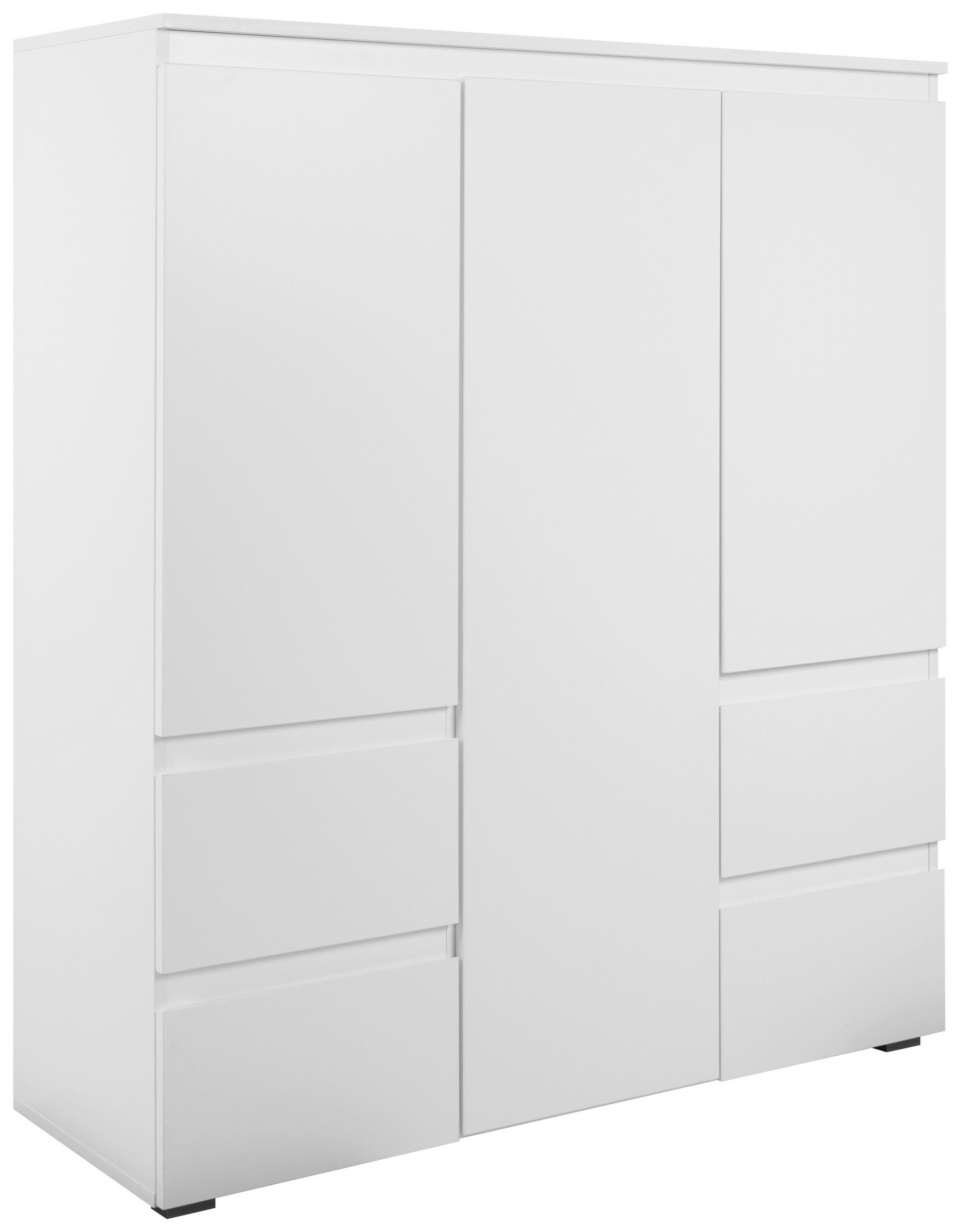 VYSOKÁ KOMODA, bílá, 116/131/40 cm - bílá/antracitová, Design, kompozitní dřevo/plast (116/131/40cm) - MID.YOU