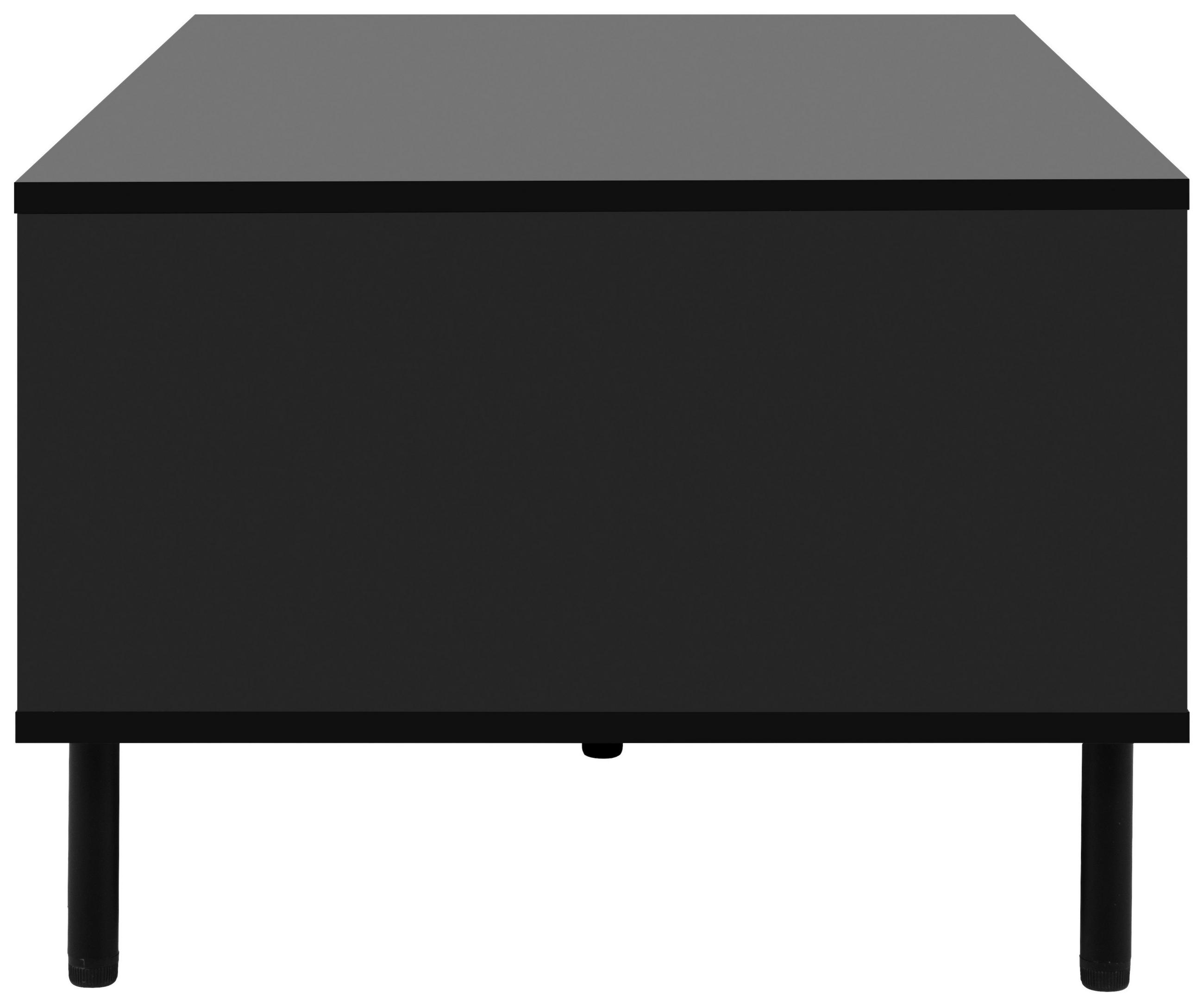 Thumbnail - Livetastic Couchtisch, Schwarz, Eiche Artisan, Holzwerkstoff, rechteckig, Rundrohr, 67x47x110.5 cm, offenes Fach, Wohnzi...