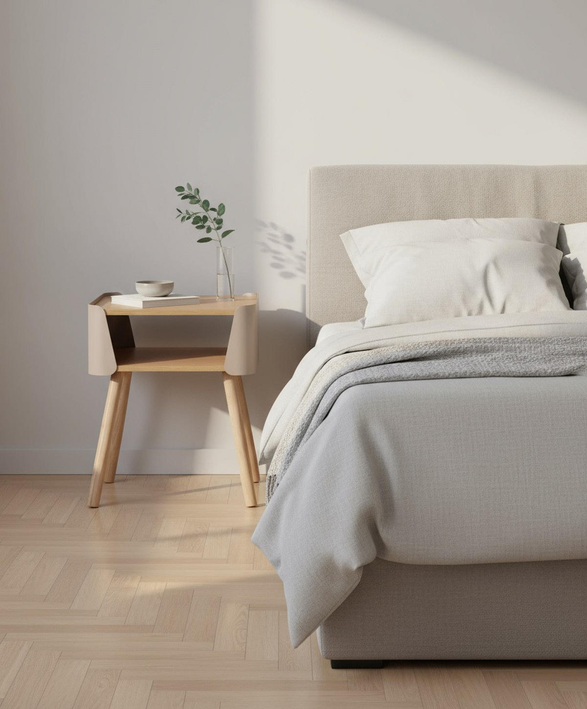 NOČNÝ STOLÍK, borovica, prírodná farba, béžová, 40/54,5/39 cm - prírodná farba/béžová, Design, kov/drevo (40/54,5/39cm) - Xora