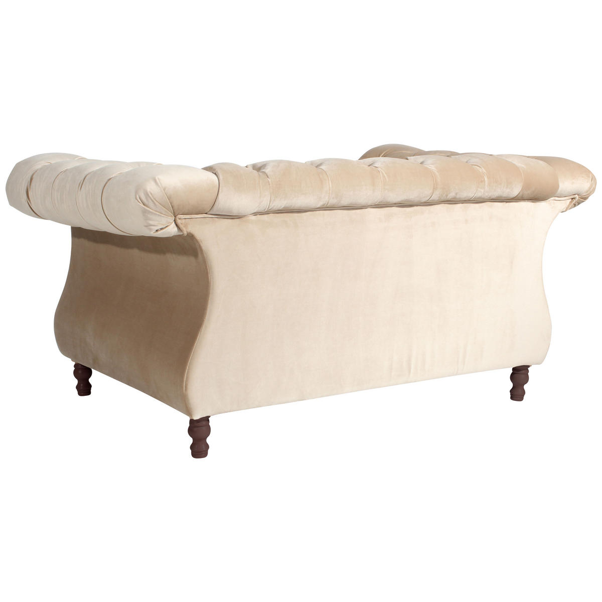CHESTERFIELD-SESSEL - Sandfarben/Nussbaumfarben, Design, Holz/Textil (167/80/100cm) - Max Winzer