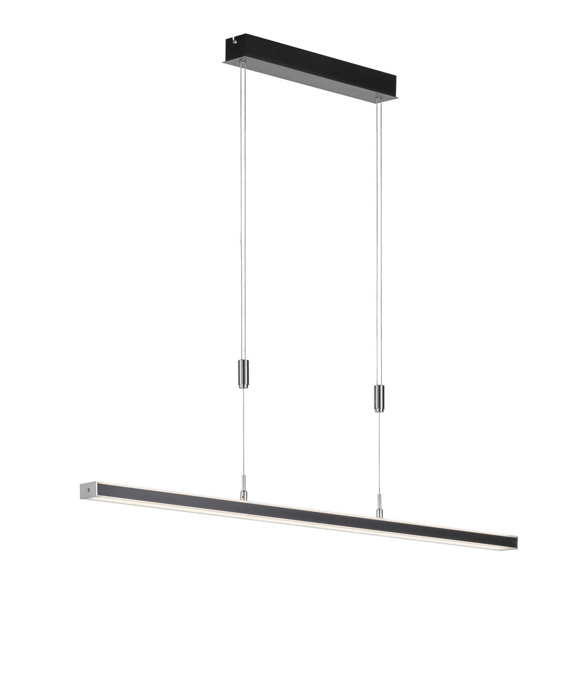 LED-HÄNGELEUCHTE Vitan TW 115/7/90 cm   - Schwarz/Nickelfarben, Design, Metall (115/7/90cm) - Fischer & Honsel