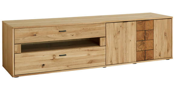 LOWBOARD Alteiche  198,8/53,7/50,2 cm  - Alteiche/Anthrazit, KONVENTIONELL, Holz/Holzwerkstoff (198,8/53,7/50,2cm) - Linea Natura