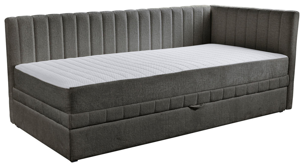 SCHLAFSOFA Chenille, Jacquard Grau  - Schwarz/Grau, Design, Kunststoff/Textil (212/83/99cm) - MID.YOU