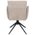 ARMLEHNSTUHL  in Eisen Chenille  - Taupe/Schwarz, Design, Textil/Metall (58/91/58,5cm) - Valnatura