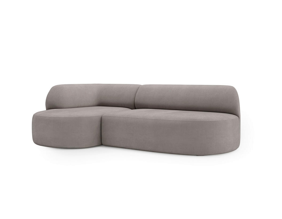 ECKSOFA Chenille Taupe  - Taupe/Schwarz, Design, Kunststoff/Textil (156/218cm) - Livetastic