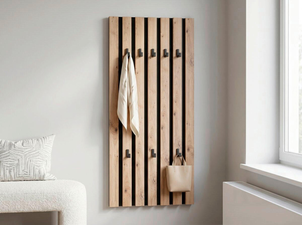 WANDGARDEROBE  in Schwarz, Eiche Artisan  - Schwarz/Eiche Artisan, Design, Holzwerkstoff (45/90/4cm) - Xora