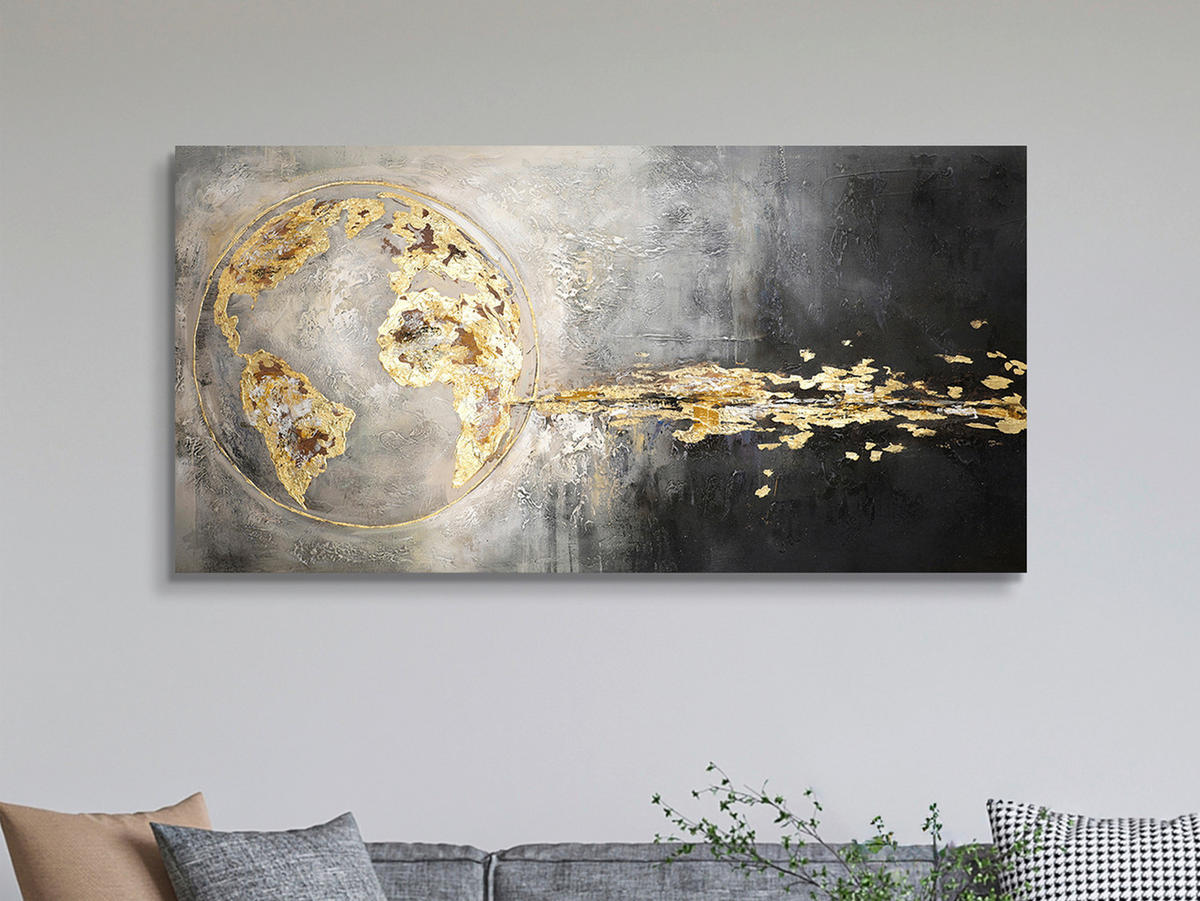 OLEJOMALBA, abstraktní, 140/70 cm  - vícebarevná, Konvenční, kompozitní dřevo/textil (140/70cm) - Monee