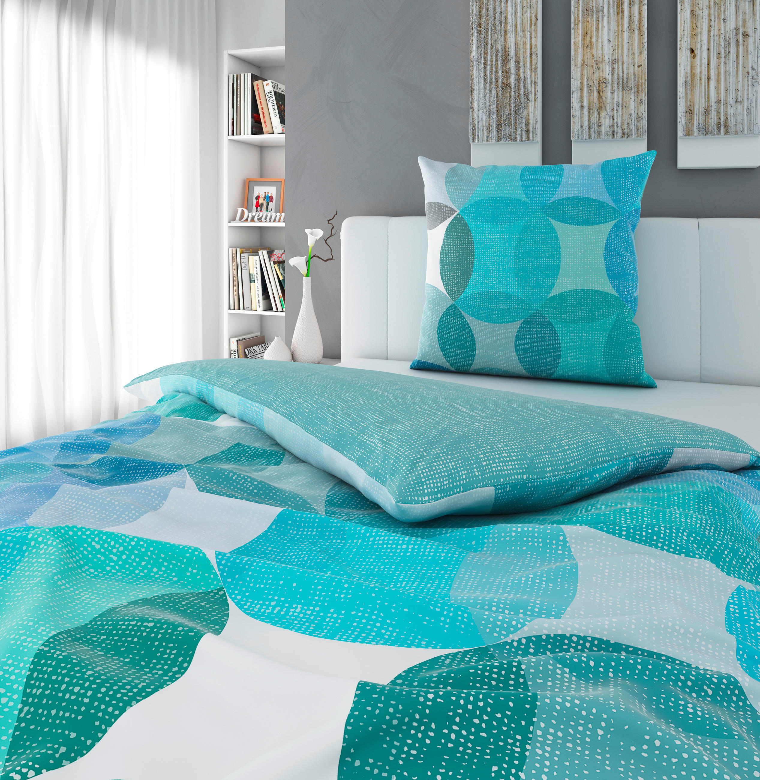 BETTWÄSCHE Satin 200/200 cm  - Petrol, Design, Textil (200/200cm) - Novel
