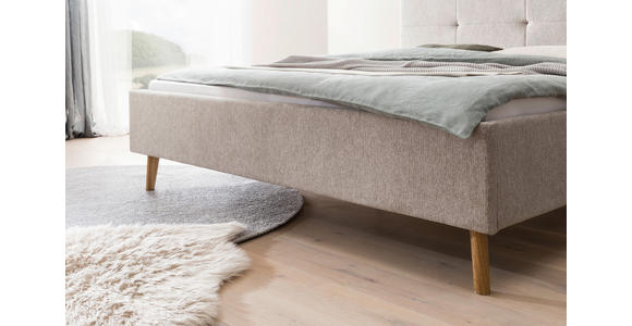 POLSTERBETT Taupe 180/200 cm - Taupe/Eichefarben, Basics, Holz/Textil (180/200cm) - Xora