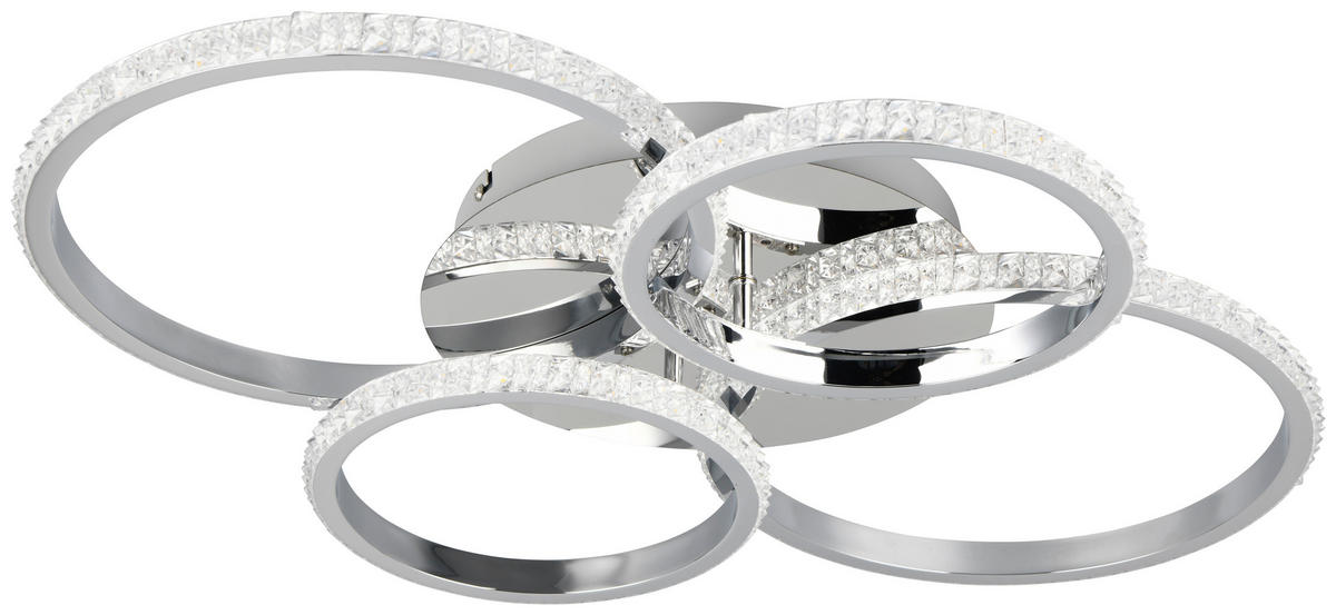 LED-DECKENLEUCHTE  65,5/8,5 cm    - Chromfarben, Design, Metall (65,5/8,5cm)