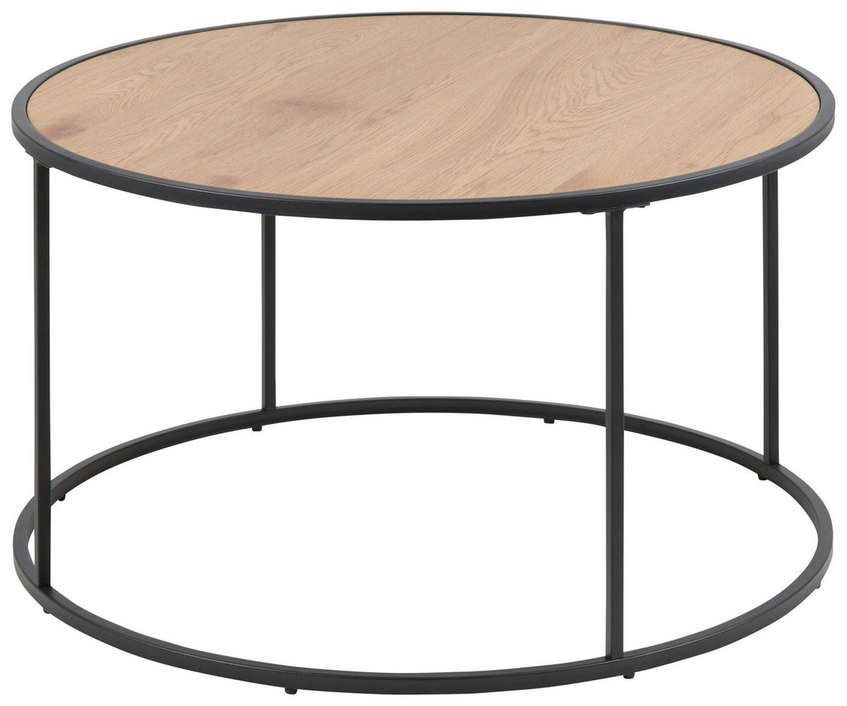 KONFERENČNÍ STOLEK, černá, barvy dubu, kov, kompozitní dřevo, 80/80/45 cm - černá/barvy dubu, Design, kov/kompozitní dřevo (80/80/45cm) - MID.YOU