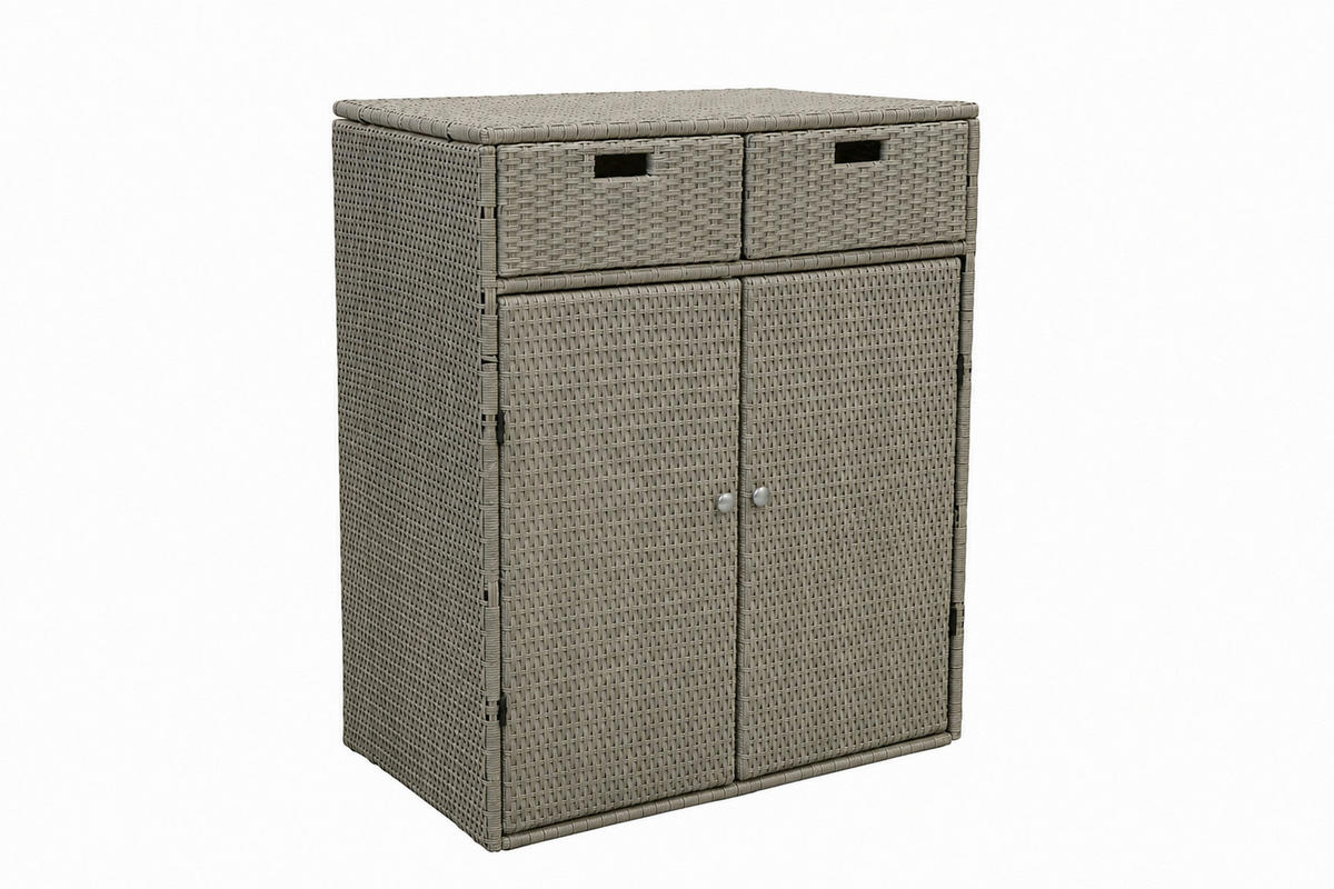 GARTENKOMMODE 90/113/55 cm  - Silberfarben/Braun, MODERN, Kunststoff/Metall (90/113/55cm) - Ambia Garden
