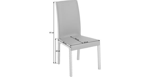 STUHL Echtleder Wildeiche massiv Eichefarben, Hellgrau - Eichefarben/Hellgrau, KONVENTIONELL, Leder/Holz (49/97/48cm) - Valnatura