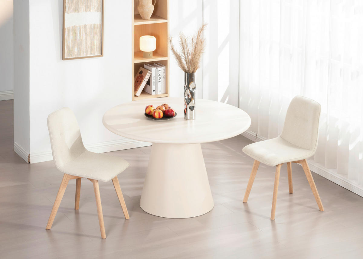 STUHL  Stoffauswahl  Leinenoptik  - Eichefarben/Beige, MODERN, Holz/Textil (45/88/54cm) - Cantus