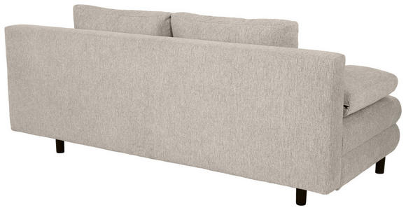 SCHLAFSOFA Lia in Webstoff Graubraun  - Graubraun/Schwarz, Design, Textil/Metall (197/84/92,5cm) - Hom`in