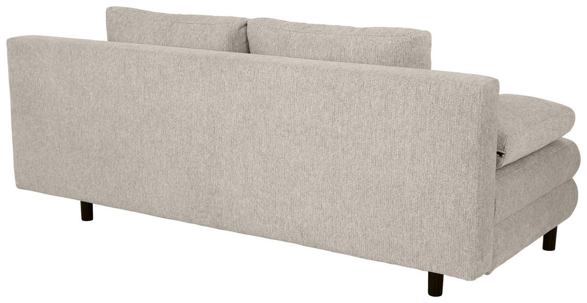 SCHLAFSOFA Webstoff Graubraun  - Graubraun/Schwarz, Design, Textil/Metall (197/84/92,5cm) - home24