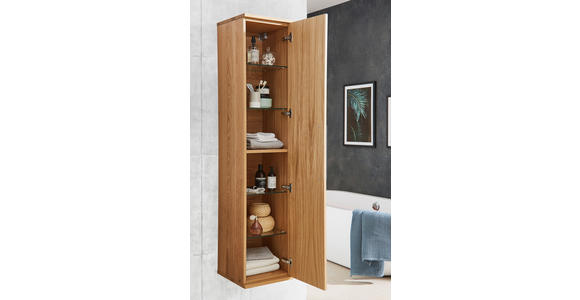 HOCHSCHRANK 35/165/37 cm  - Eichefarben/Anthrazit, Design, Glas/Holz (35/165/37cm) - Dieter Knoll