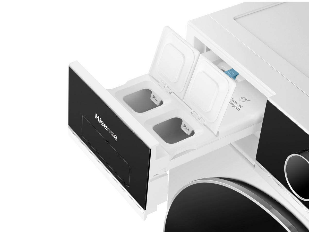 WASCHTROCKNER WD5I1045BWQ  - Schwarz/Weiß, Basics, Glas/Kunststoff (59,5/84,5/55cm) - Hisense