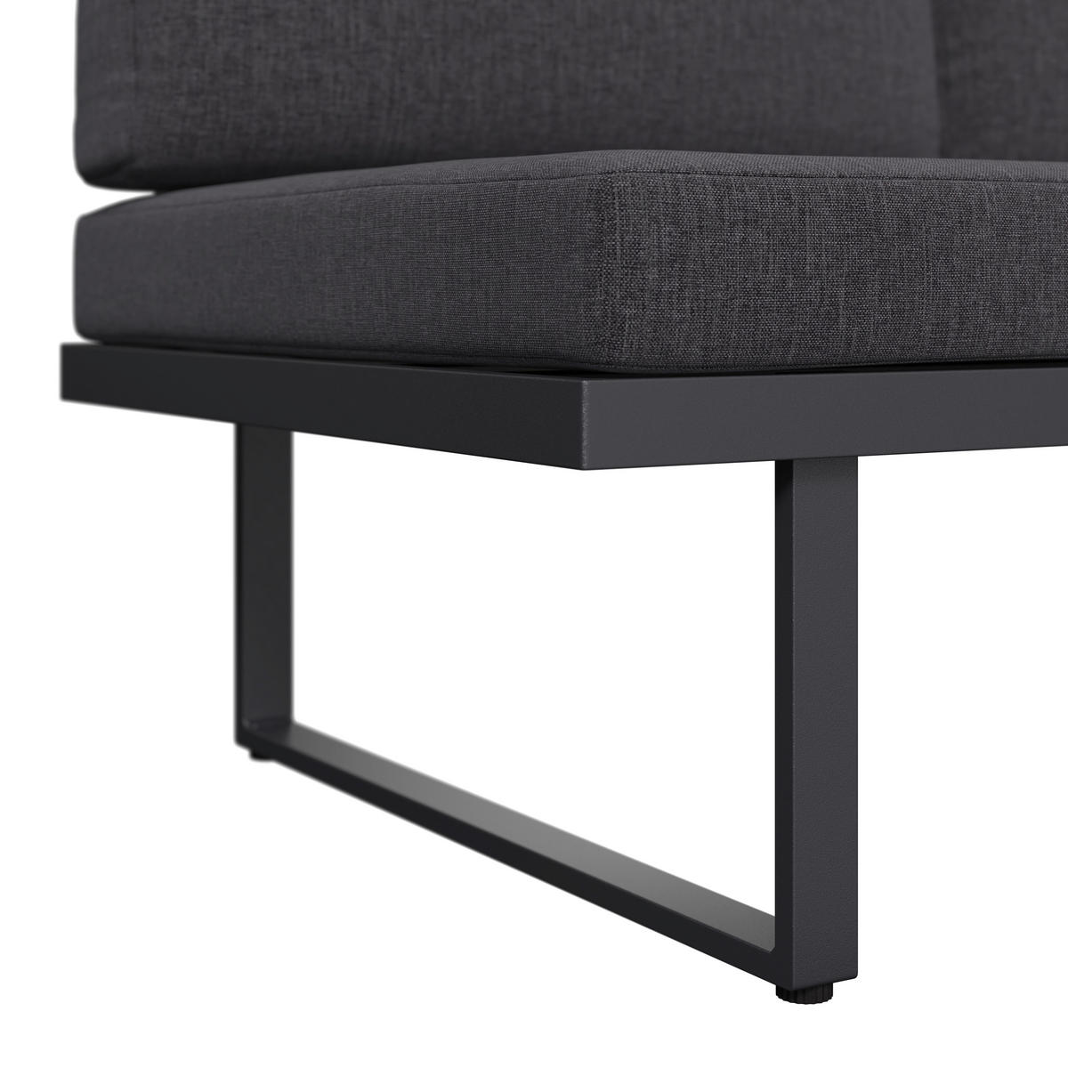 LOUNGEGARNITUR Aluminium, Stahl  - Dunkelgrau/Naturfarben, MODERN, Kunststoff/Textil - Ambia Garden