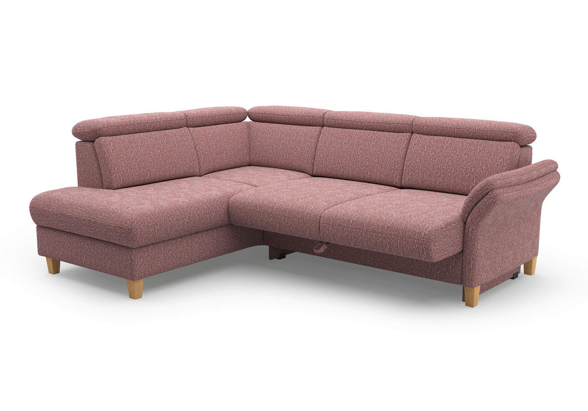 ECKSOFA GLENDALE E Aubergine Chenille  - Eichefarben/Aubergine, KONVENTIONELL, Holz/Textil (193/247cm) - Sit & More