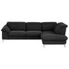 ECKSOFA Schwarz Chenille  - Chromfarben/Schwarz, Design, Textil/Metall (293/232cm) - Livetastic