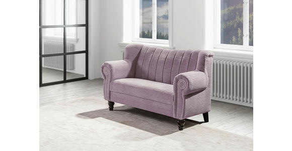 2-SITZER-SOFA in Cord Flieder  - Dunkelbraun/Flieder, Design, Holz/Textil (168/96/75cm) - Ambia Home