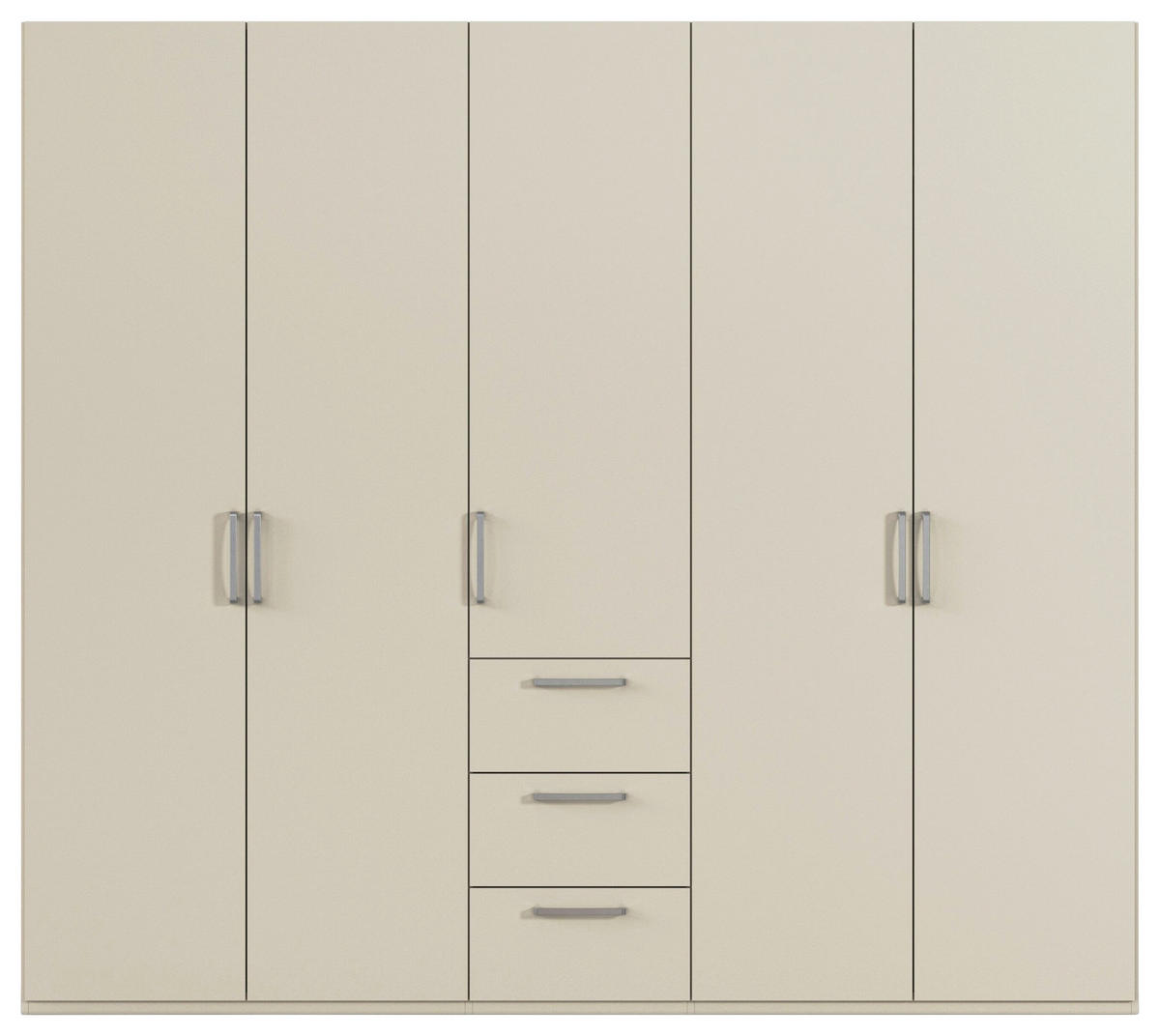 DREHTÜRENSCHRANK 251/223/61 cm,  in Champagner, 5-türig  - Edelstahlfarben/Champagner, Basics, Holzwerkstoff/Metall (251/223/61cm) - Novel