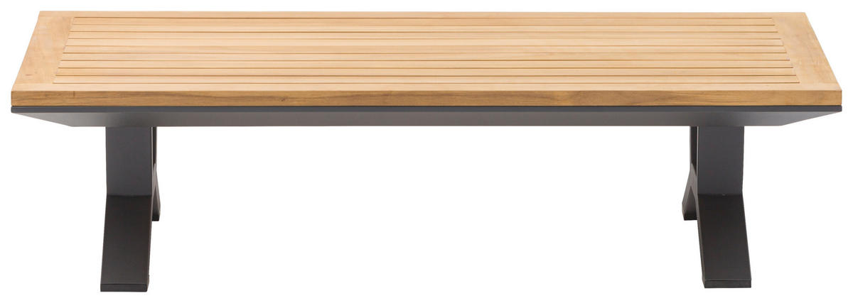 LOUNGEGARNITUR Teakholz massiv Aluminium  - Anthrazit/Naturfarben, Design, Holz/Textil (172/97/25cm) - Amatio