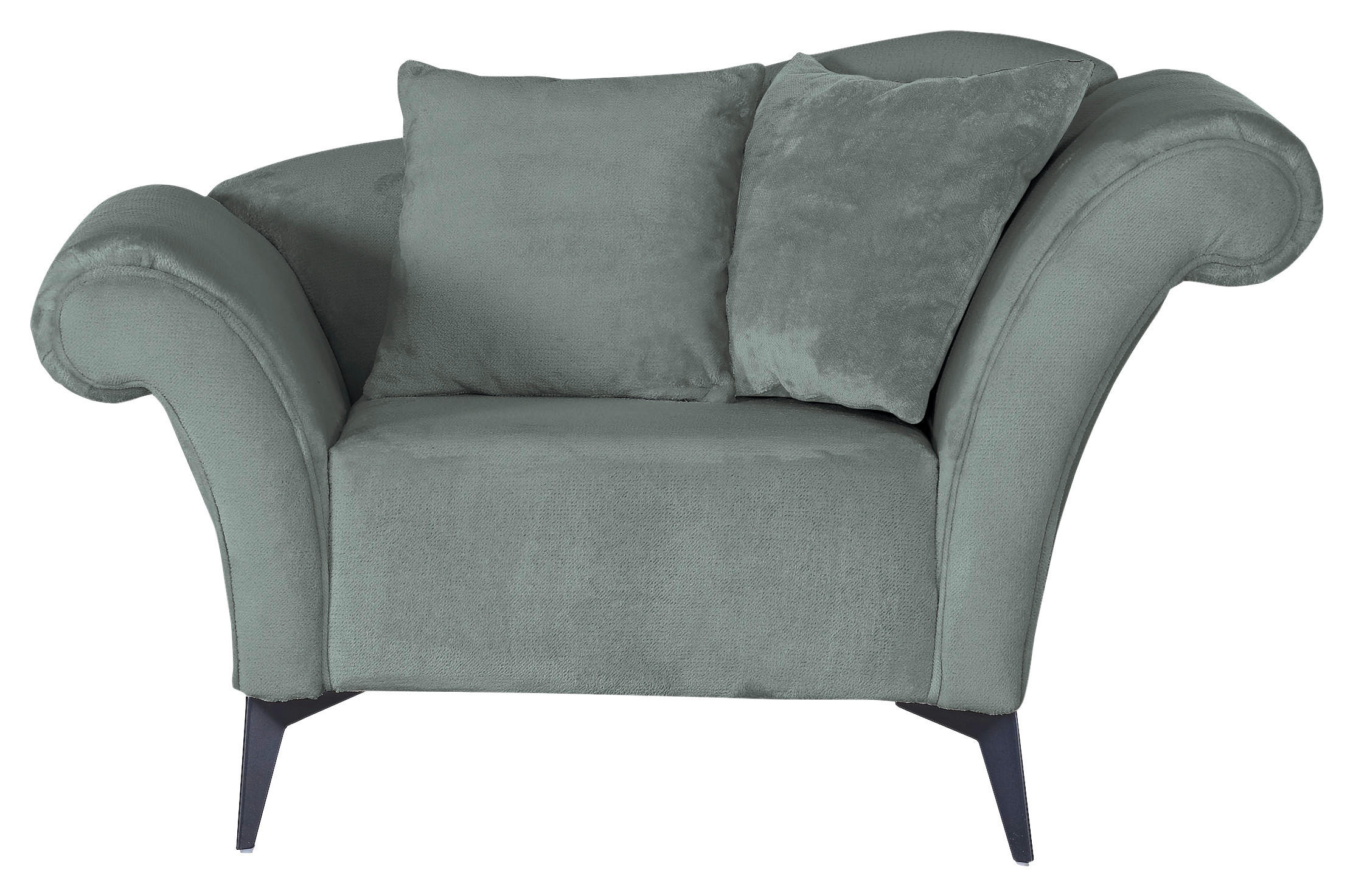 SESSEL Chenille Hellblau - Schwarz/Hellblau, Design, Textil/Metall (138/83/85cm)