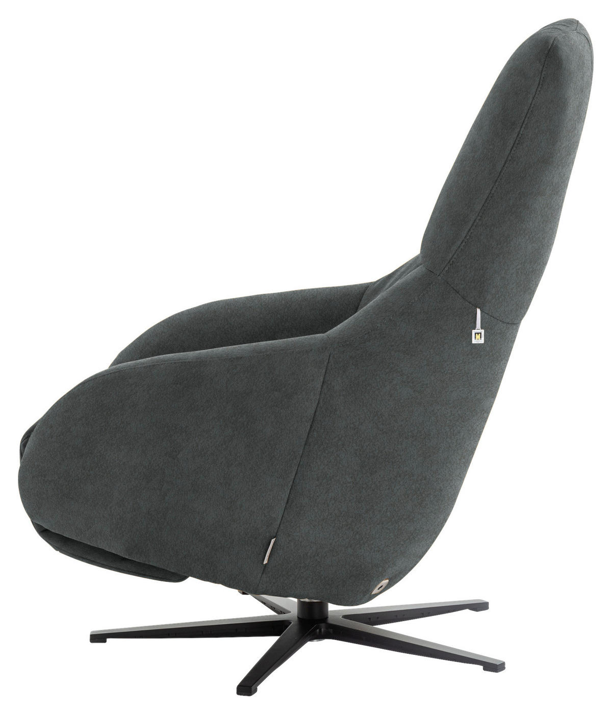 RELAXSESSEL in Textil Grau  - Schwarz/Grau, Design, Textil/Metall (77/108/95cm) - Chilliano