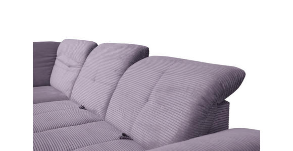 ECKSOFA in Cord Lila  - Lila/Schwarz, Design, Textil/Metall (242/313cm) - Xora