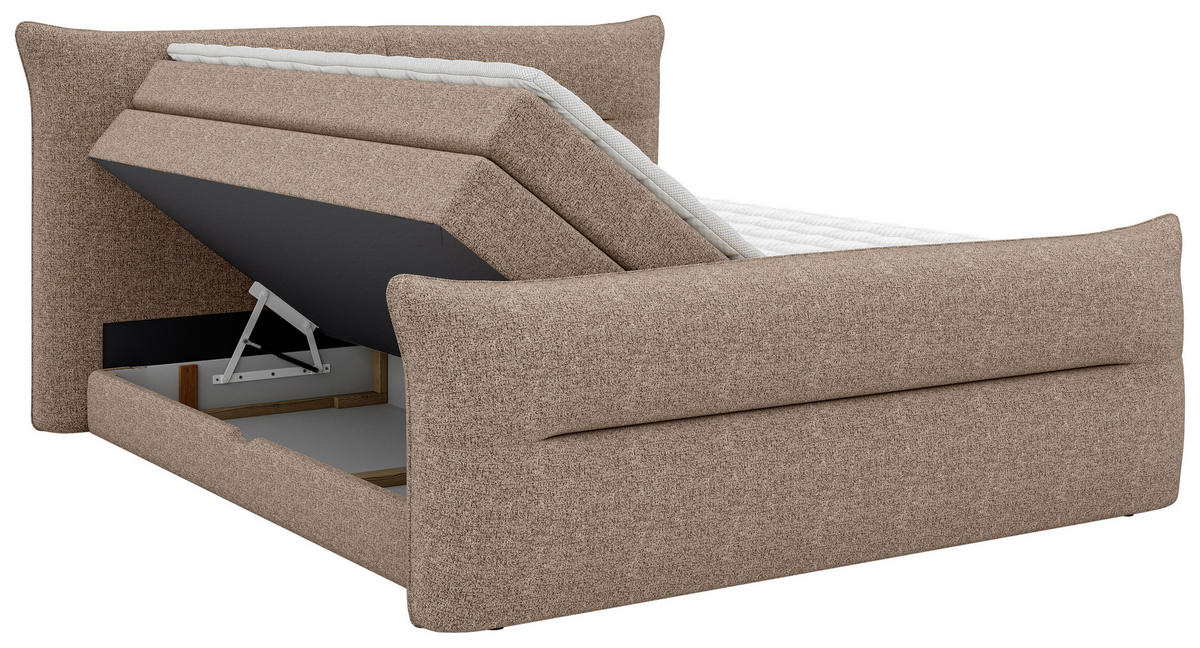 BOXSPRINGBETT 180/200 cm  in Braun  - Schwarz/Braun, Design, Kunststoff/Textil (180/200cm) - Chameo
