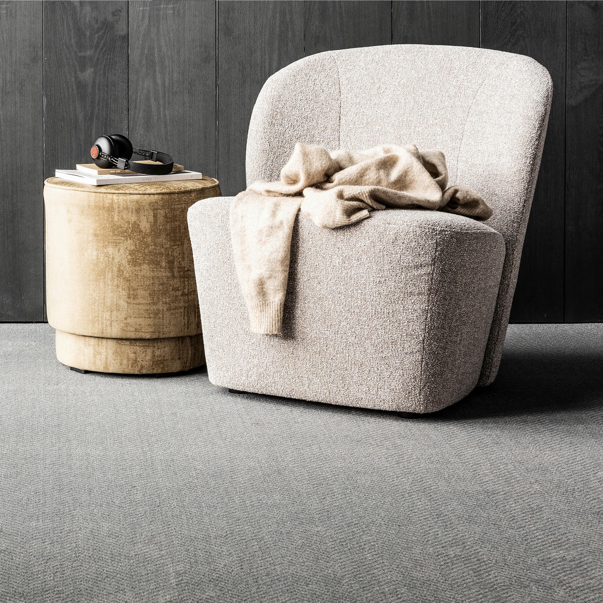 SESSEL in Webstoff Naturfarben  - Schwarz/Naturfarben, Design, Kunststoff/Textil (68/75/72cm) - Livetastic