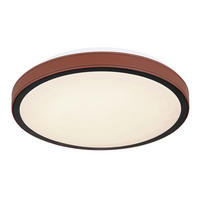 LED-DECKENLEUCHTE 12 W  30/8 cm    - Weiss/Dunkelbraun, Konventionell, Leder/Kunststoff (30/8cm) - Globo