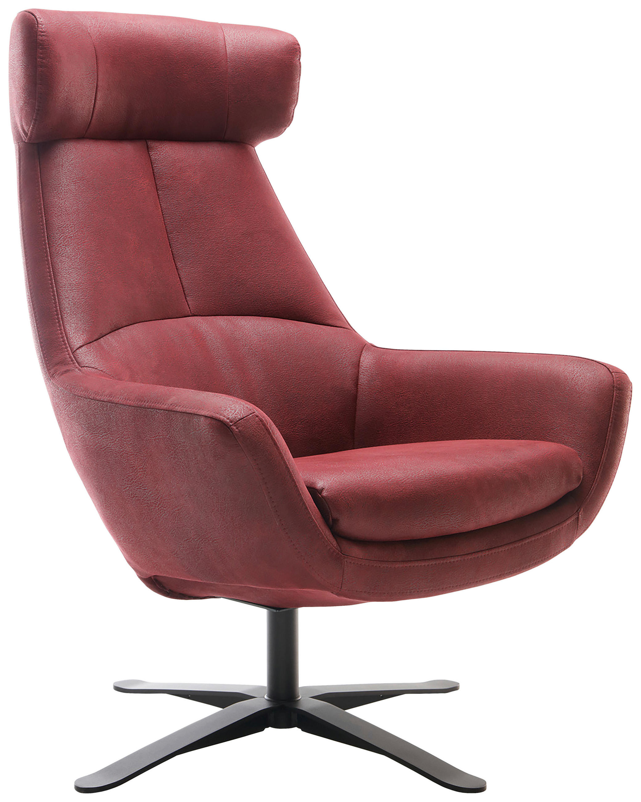 SESSEL BE ORGANIC Mikrofaser Rot    - Rot/Schwarz, MODERN, Textil/Metall (81/112/83cm) - Trendmanufaktur