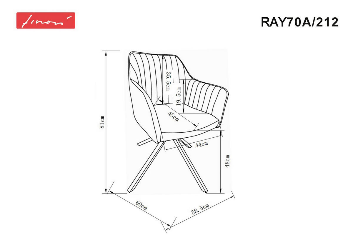 ARMLEHNSTUHL  in Lederlook  - Eichefarben/Beige, KONVENTIONELL, Textil/Metall (58,5/81/60cm) - MID.YOU