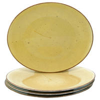 STEAKTELLERSET Vintage Nature Curry 4-teilig  - Currygelb, Basics, Keramik - Creatable