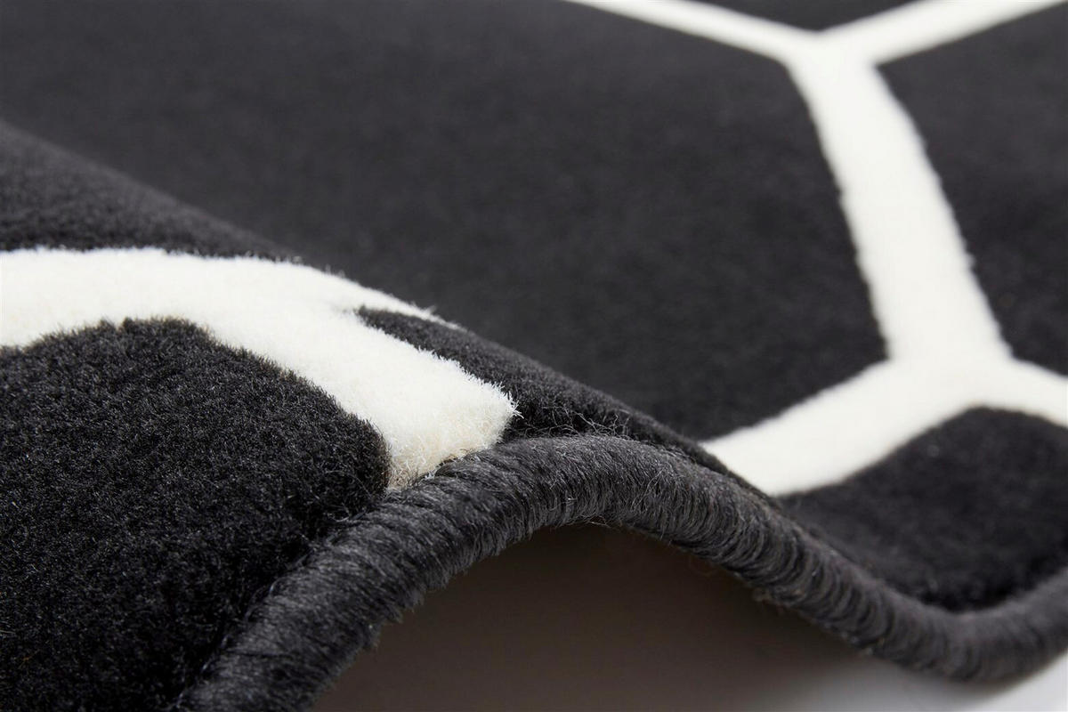 FLACHWEBETEPPICH Wohnzimmer 160/230 cm Schwarz, Elfenbein rechteckig  - Elfenbein/Schwarz, Basics, Textil (160/230cm) - Kayoom
